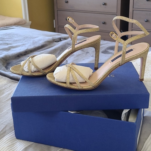 Stuart Weitzman Shoes - Stuart Weitzman gold heels worn once